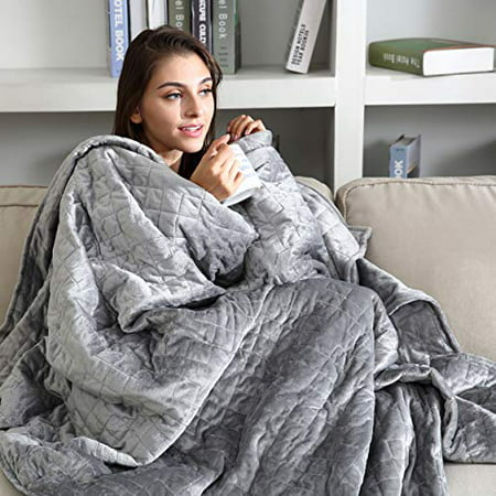 Light Gray 60x80 Weighted Blanket for Anxiety Adults HIIMIEI 15 lbs Weighted Blanket with Duvet Cover 